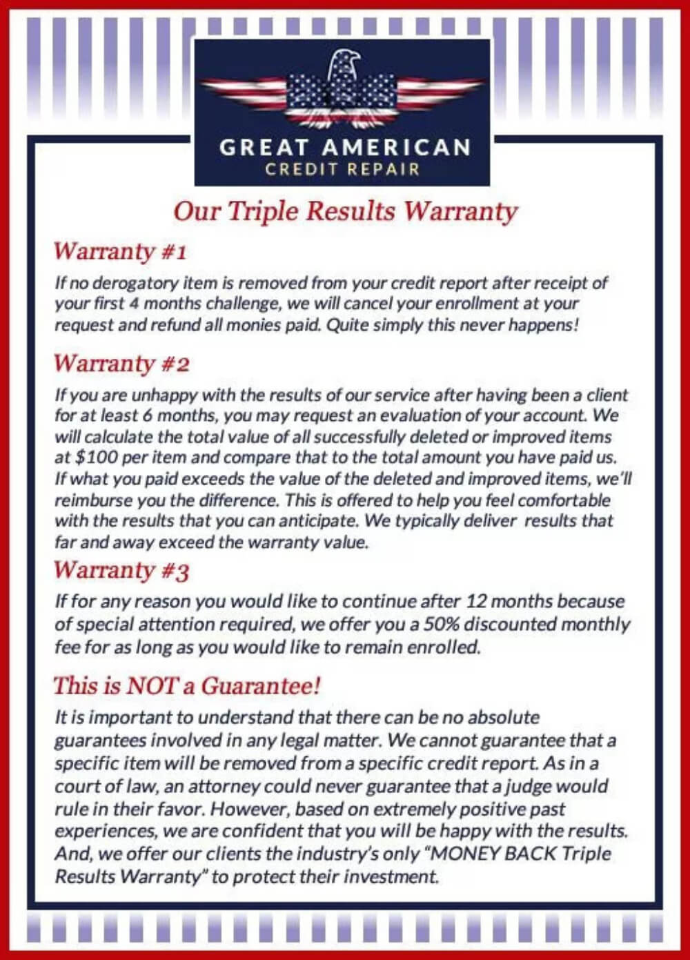 Warranty | Triple Results Credit Repair Warranty | Credit Repair